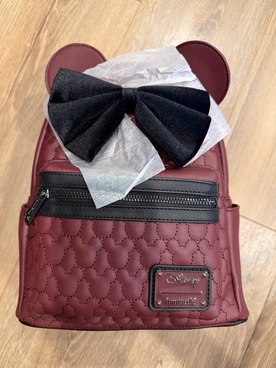 disney mini backpack loungefly burgandy The Minnie Mouse Classic Series - The Sweetheart Finished with adjustable straps so you can wear it as a backpack or crossbody Disney Loungefly Minnie Mouse Maroon